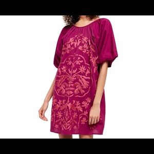 Free people dress embroidered plum NWT
